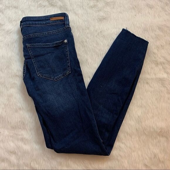 Pilcro and the Letterpress Womens Mid-Rise Skinny Denim Jeans Raw Hem Sz 26 - Picture 1 of 8